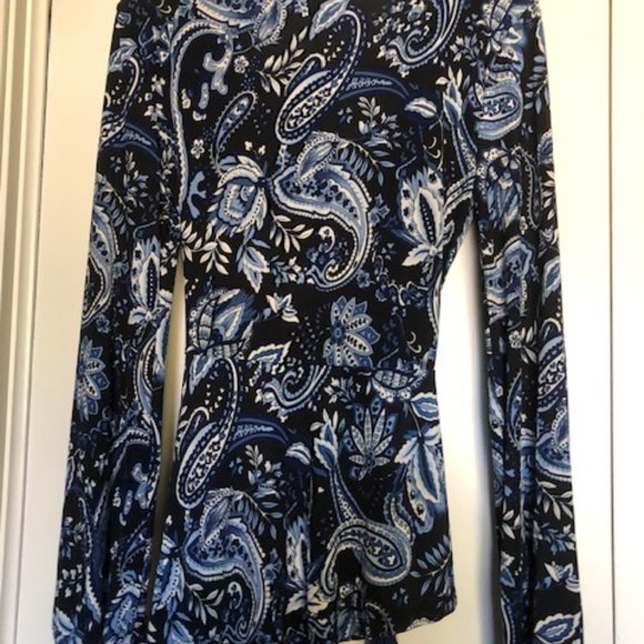 Venus Blue Paisley Long Sleeve Shirt - Small - Picture 4 of 5